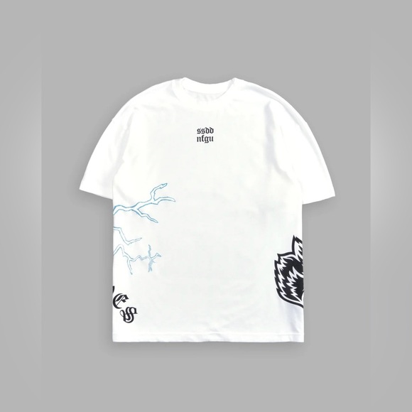 KNIGHT FALL "PREMIUM" OVERSIZED TEE  IN WHITE - Picture 4 of 8